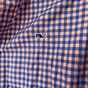 Men's Vineyard Vines Performance Large Long Sleeve Shirt Blue Peach Spring